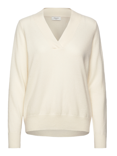 Coco cashmere long sleeve v neck in ivory