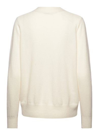 Coco cashmere long sleeve v neck in ivory