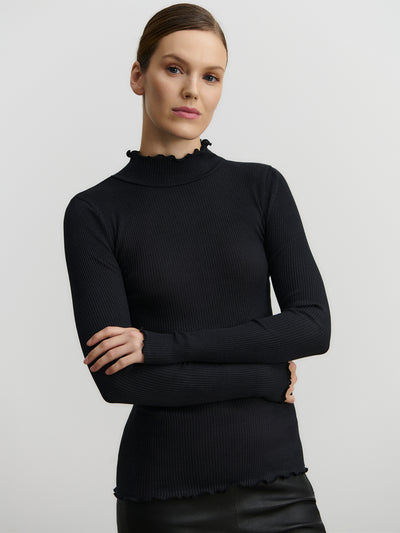 Johanne wool blend long sleeve layering top