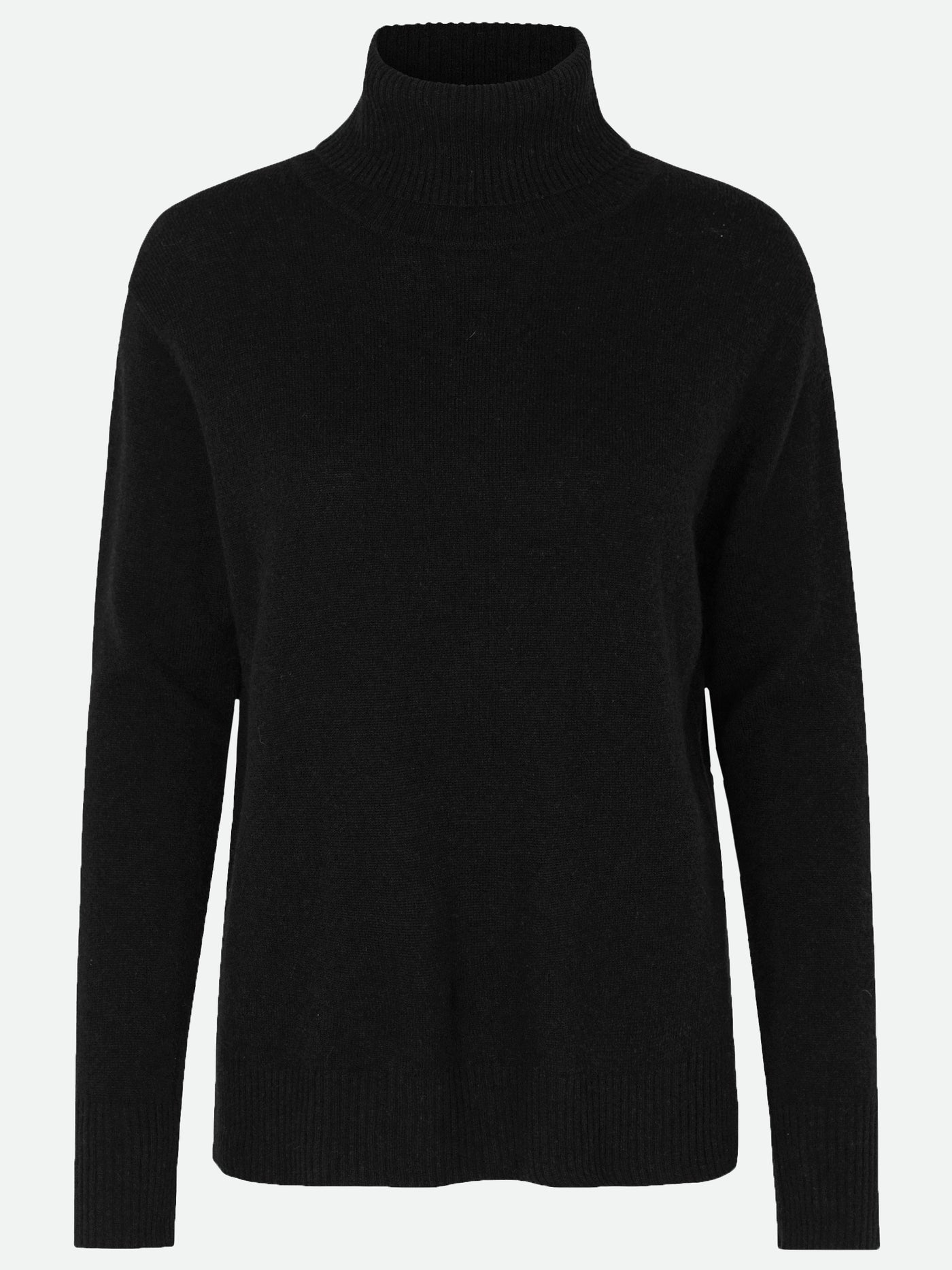 Laica cashmere roll neck jumper in black