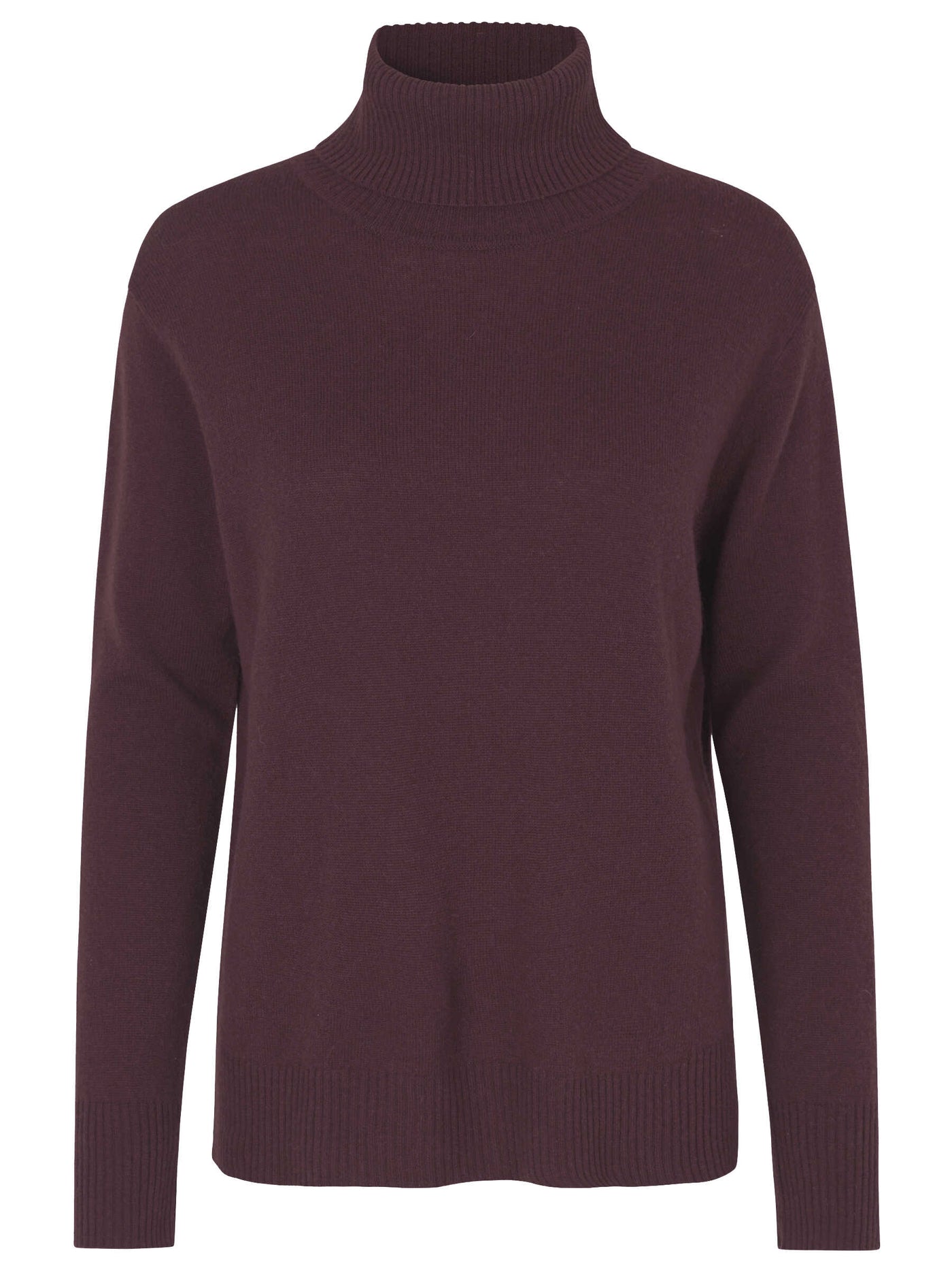 Laica cashmere roll neck jumper in fudge