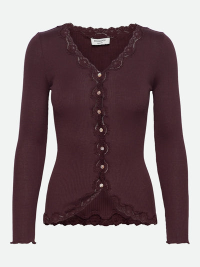 Babette silk long sleeve v neck cardigan