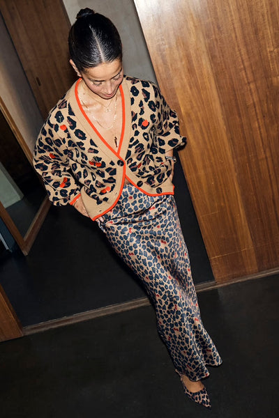 Cherry leopard cardigan