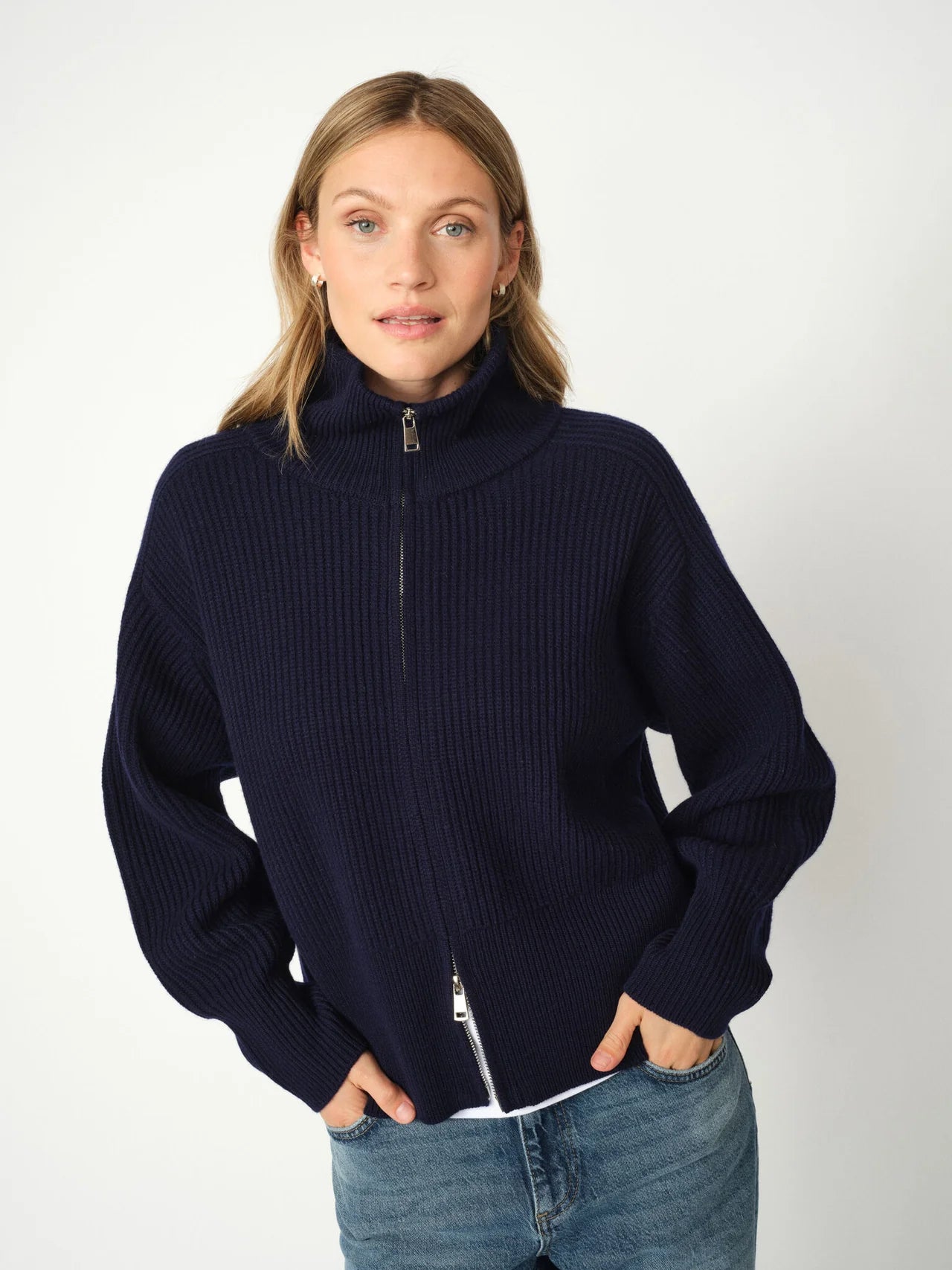 Amity zip knit cardigan