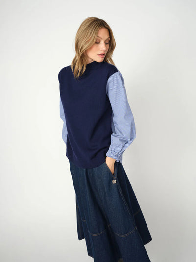 Juella long sleeve stripe combi knit