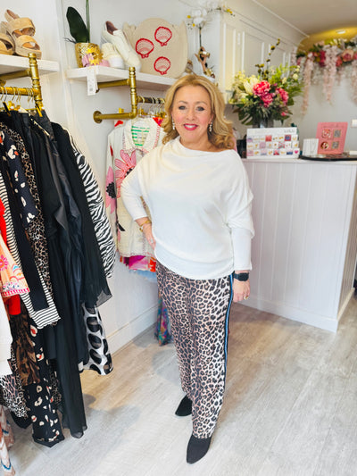 Asymmetric drape neck jumper