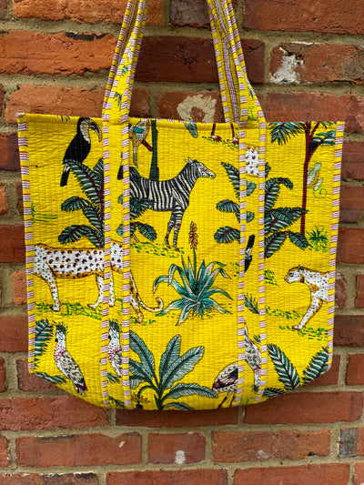 Cotton quilted tote bag