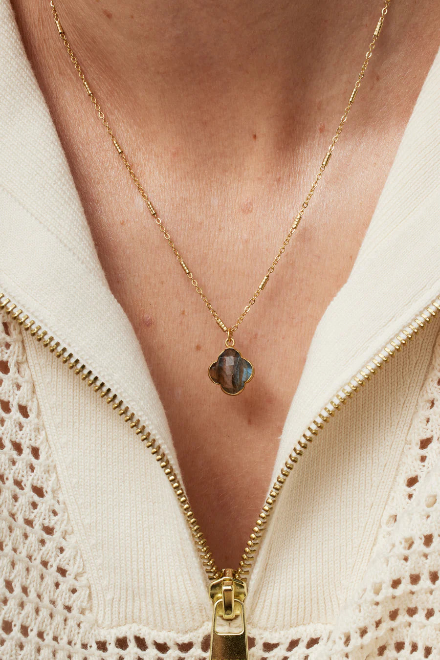 Clover labrodite necklace