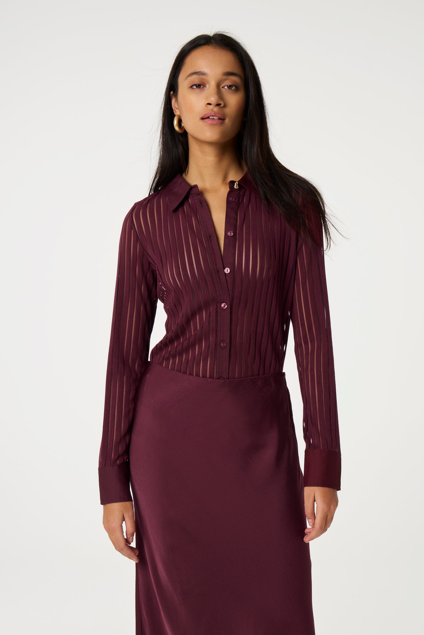 Georgia blouse in deep burgundy