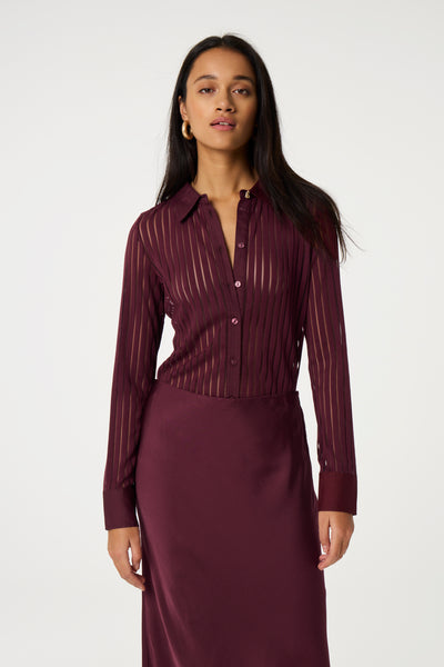 Georgia blouse in deep burgundy
