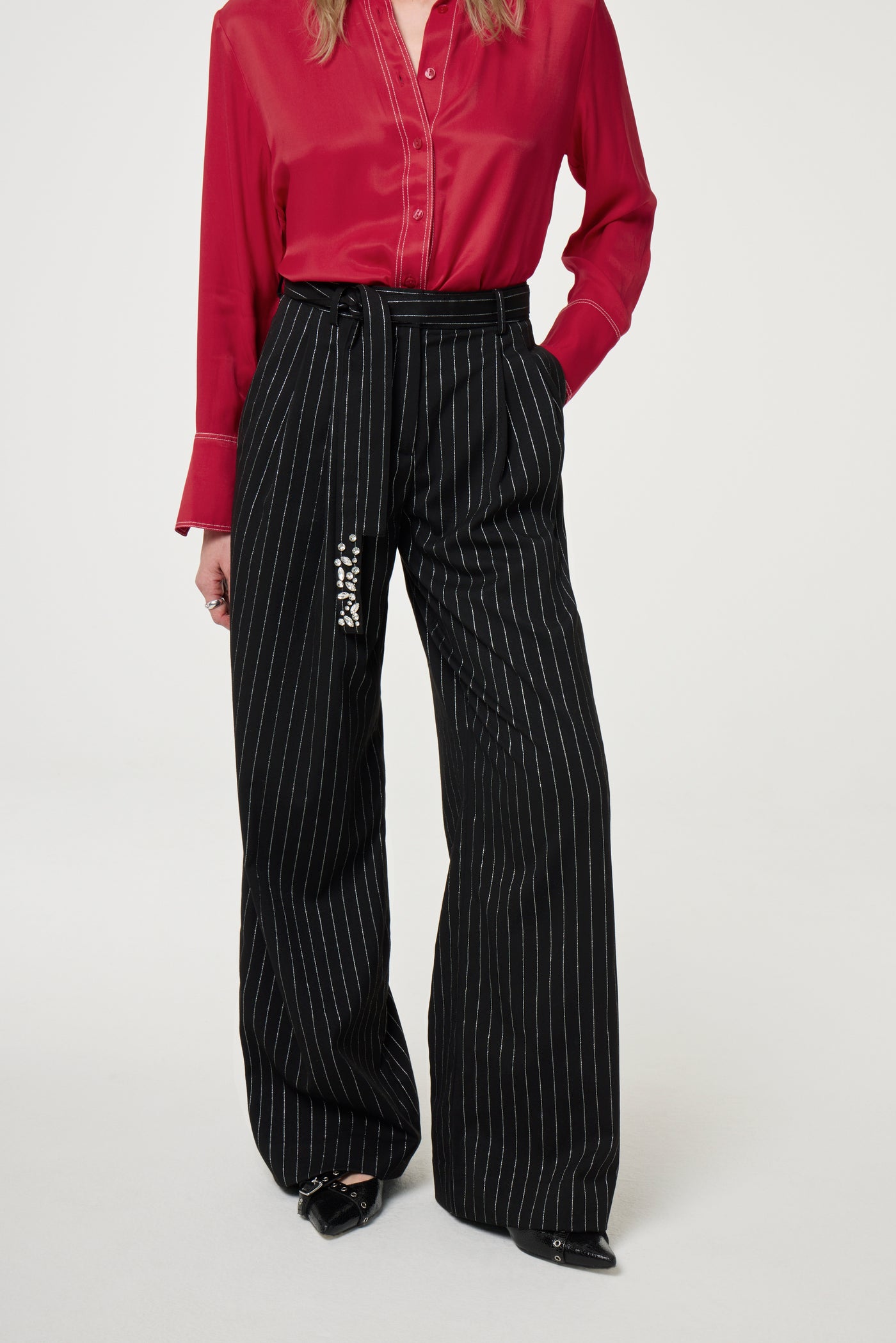Charlie trousers in black and silver
