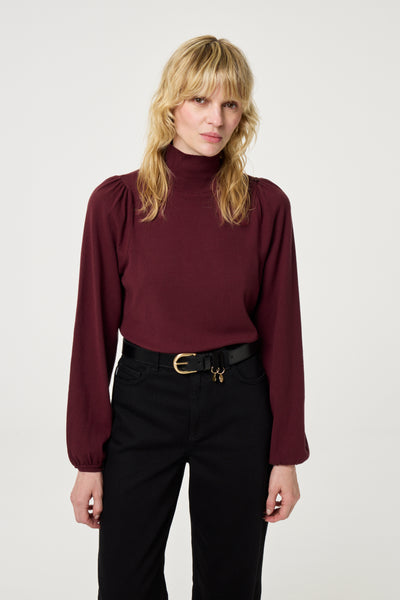 Molly pullover in deep burgundy