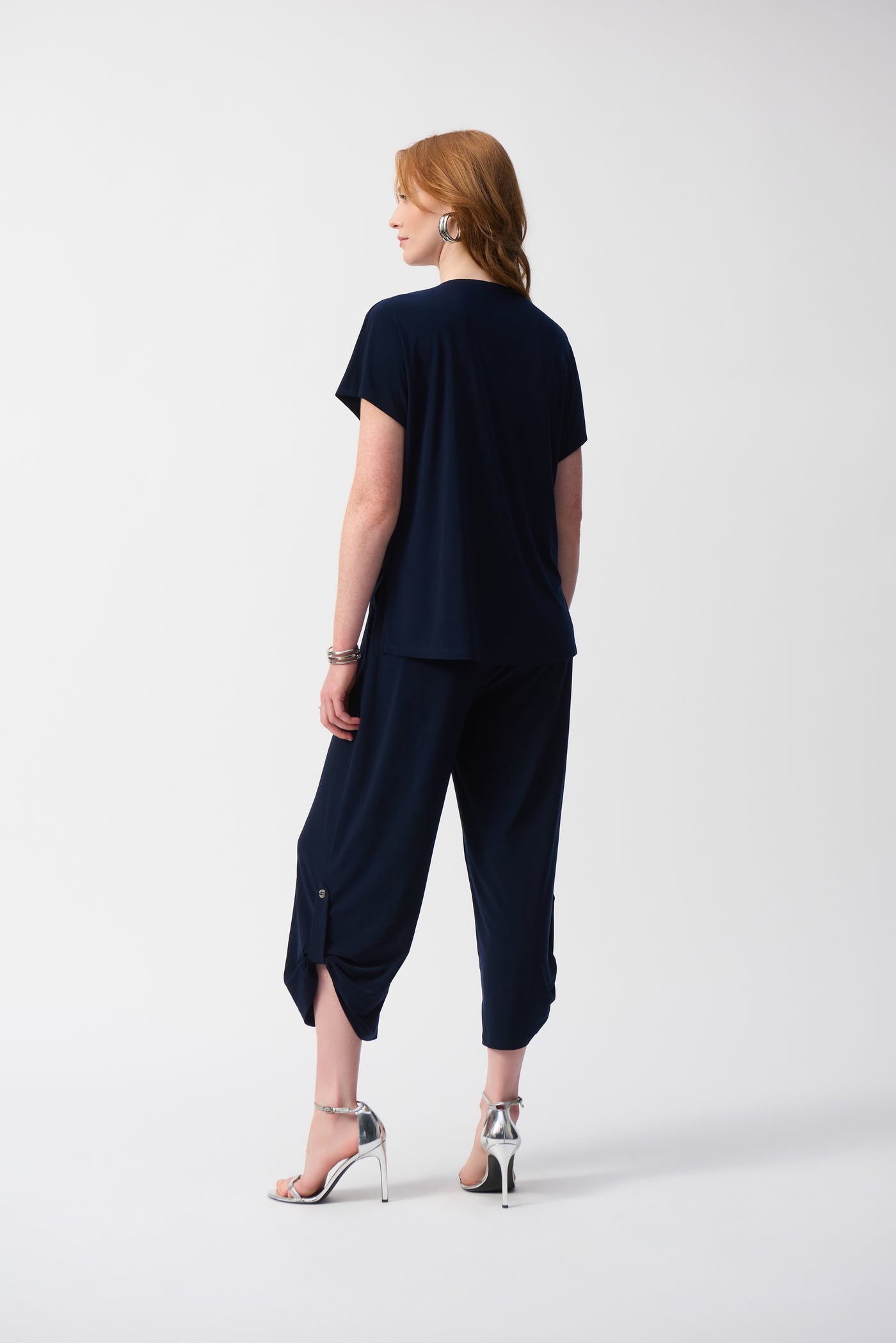 Silky knit culotte jumpsuit