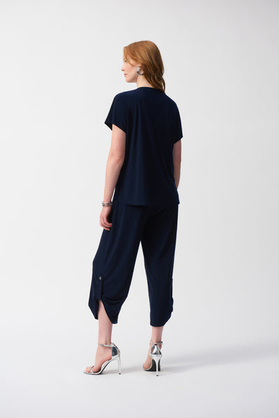 Silky knit culotte jumpsuit