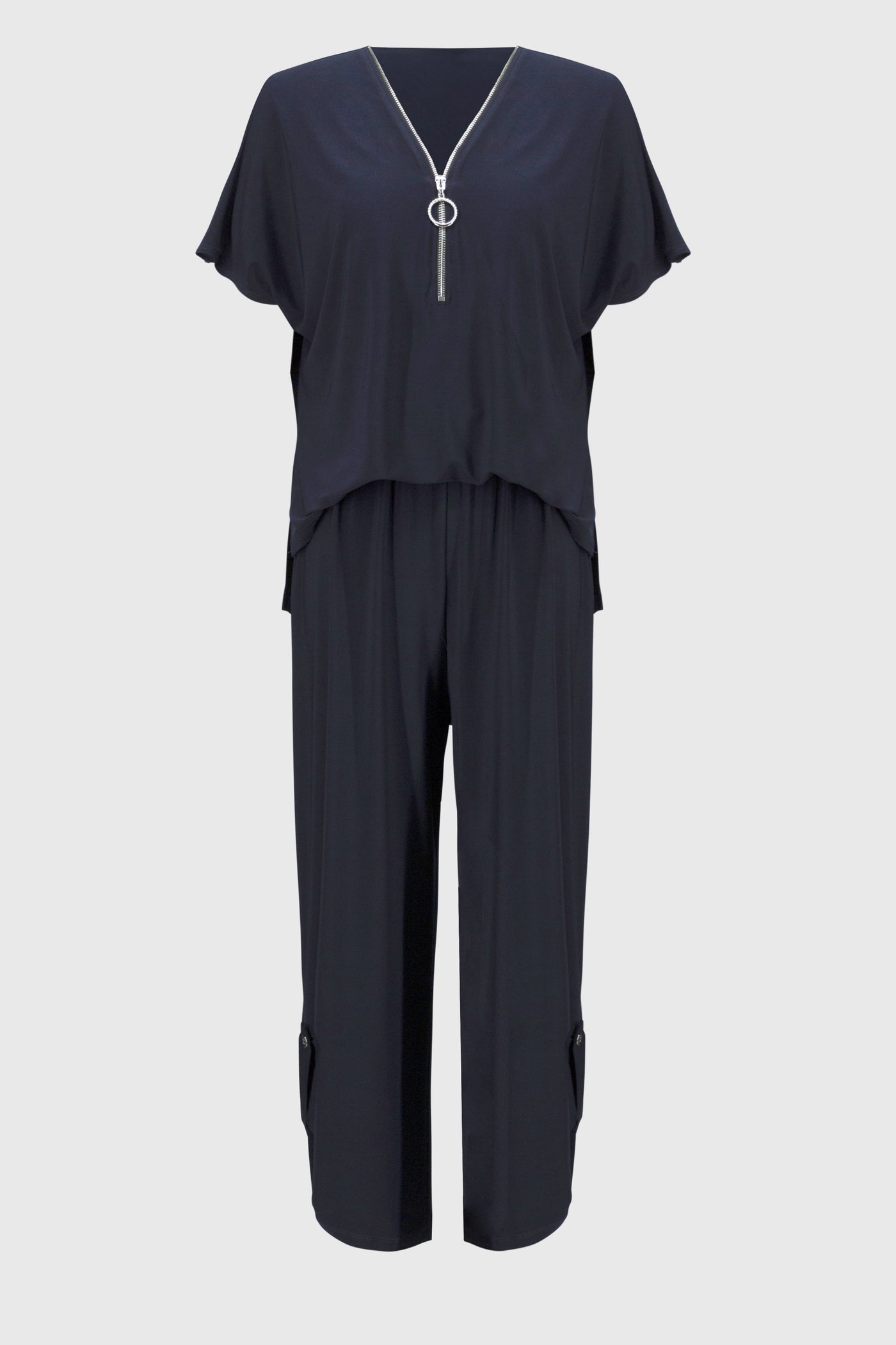 Silky knit culotte jumpsuit