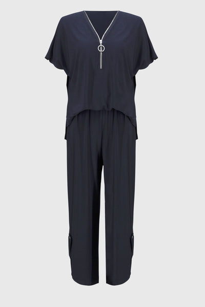 Silky knit culotte jumpsuit