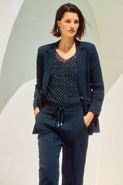 Seersucker straight blazer