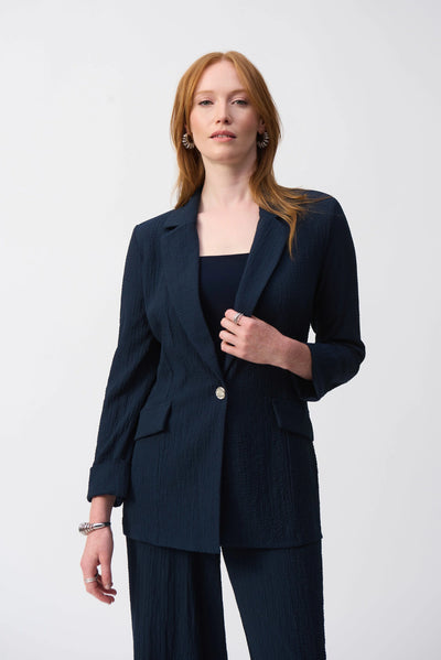 Seersucker straight blazer