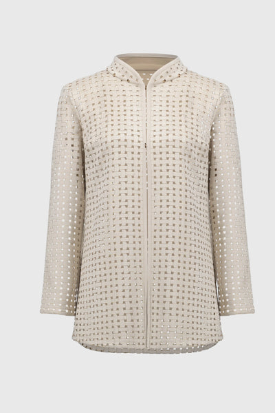 Laser cut faux suede straight cover up
