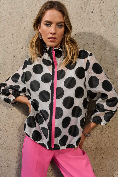 Jacquard dot boxy jacket