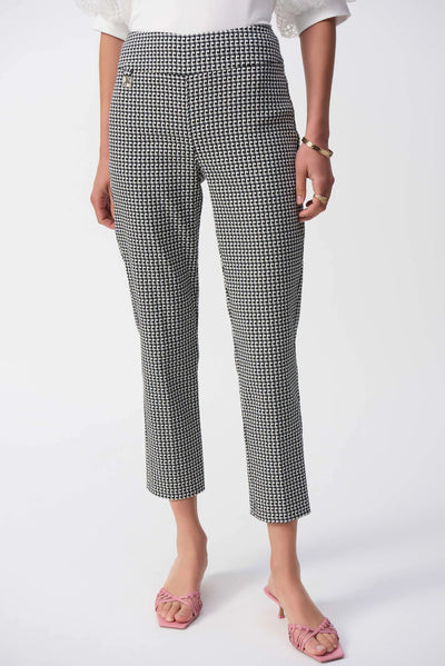 Geometric jacquard crop pull on pants