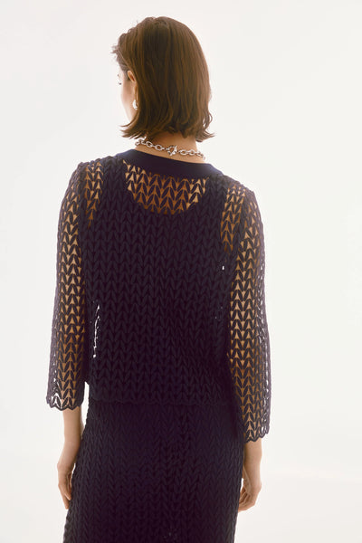 Guipure and silky knit two piece set