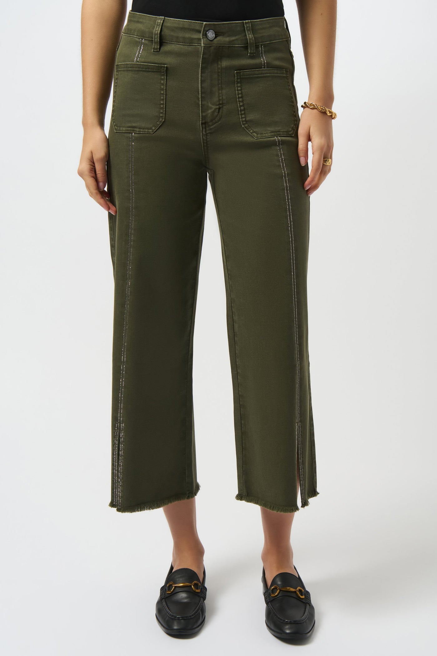 Claudia Culotte jeans with ebellished front seam