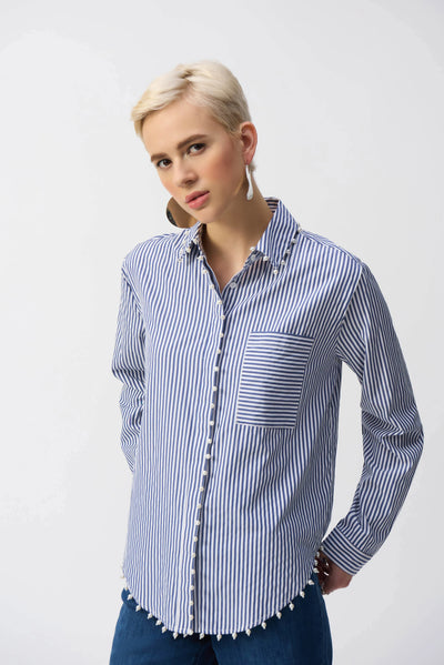 Striped stretch cotton shirt
