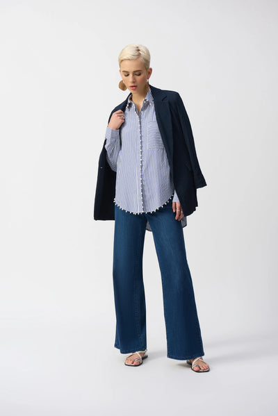 Striped stretch cotton shirt