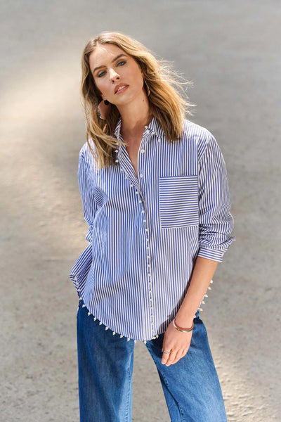 Striped stretch cotton shirt