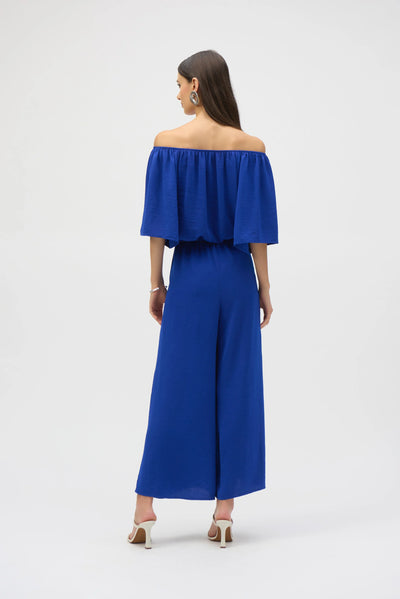 Gauze off shoulder culotte jumpsuit