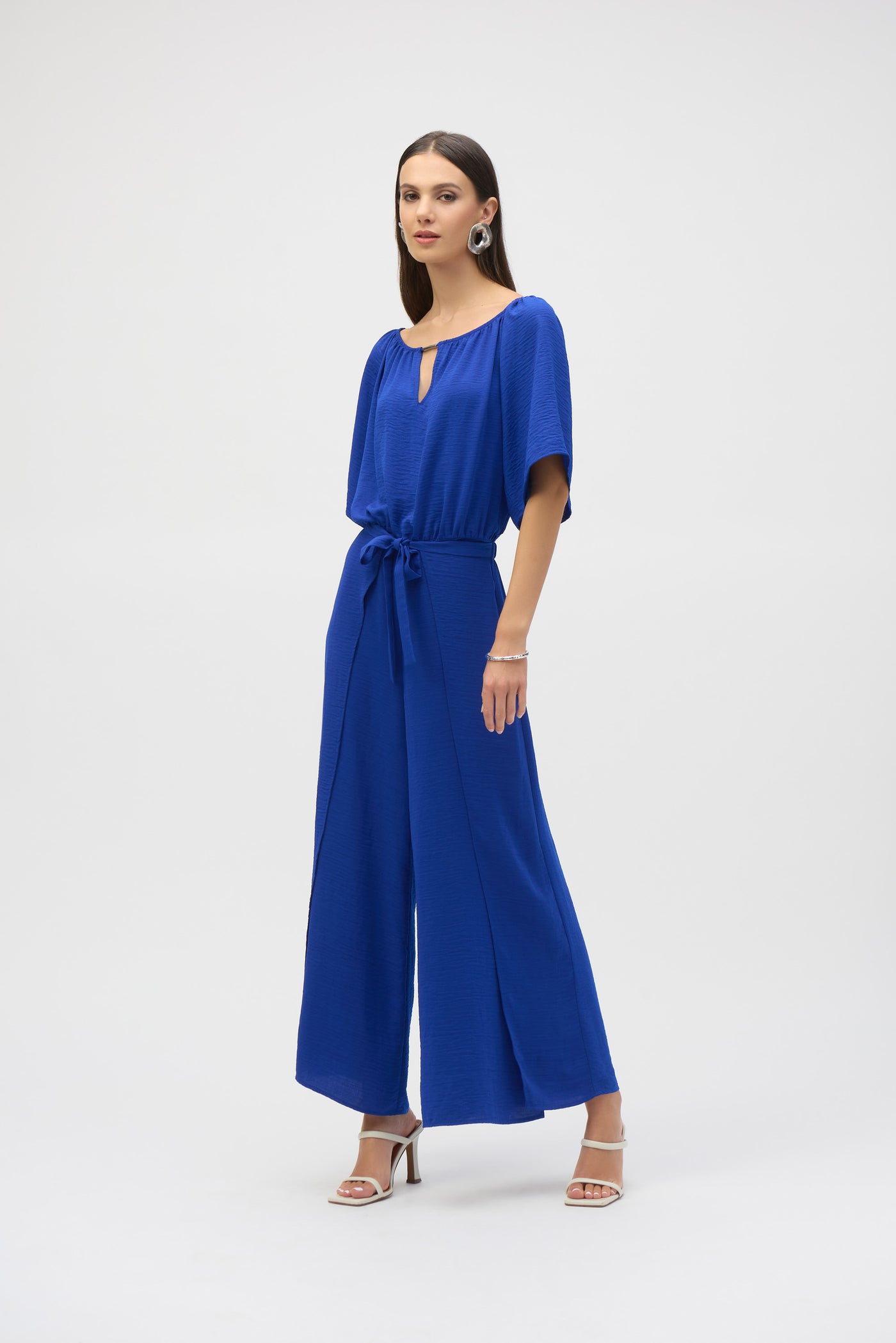 Gauze off shoulder culotte jumpsuit