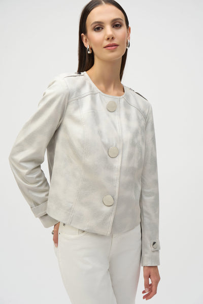 Foiled faux suede boxy jacket