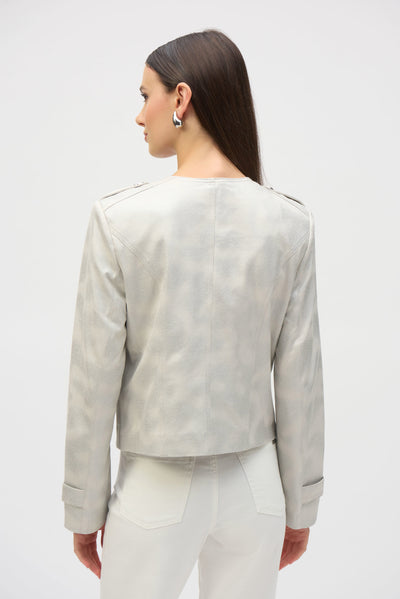 Foiled faux suede boxy jacket