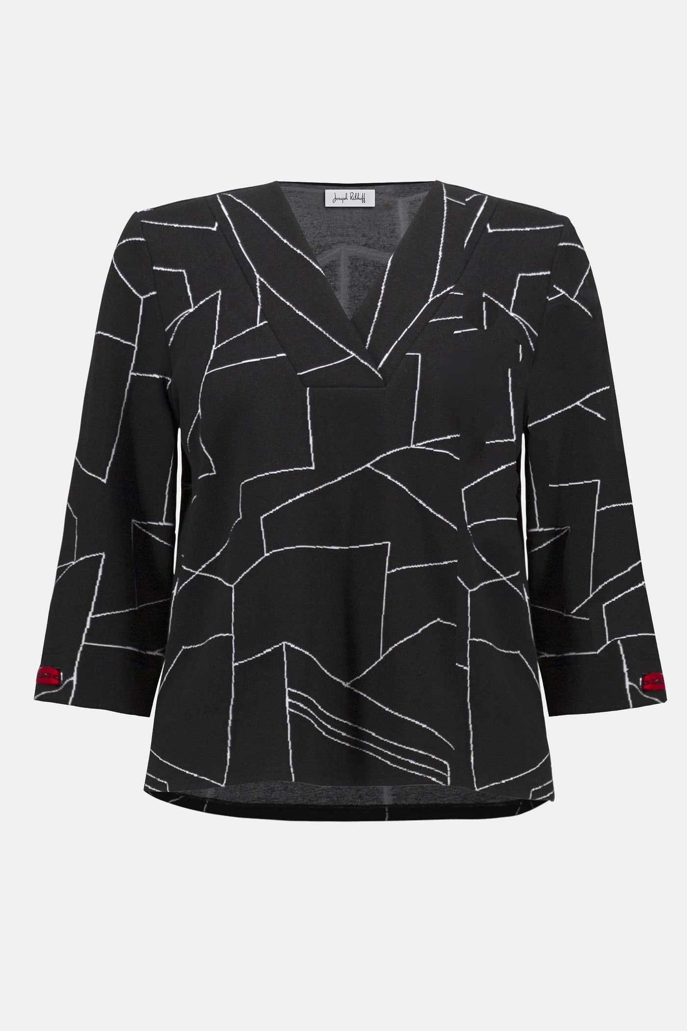 Jacquard knit abstract print boxy top