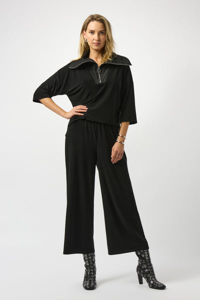 Silky knit & memory culotte jumpsuit