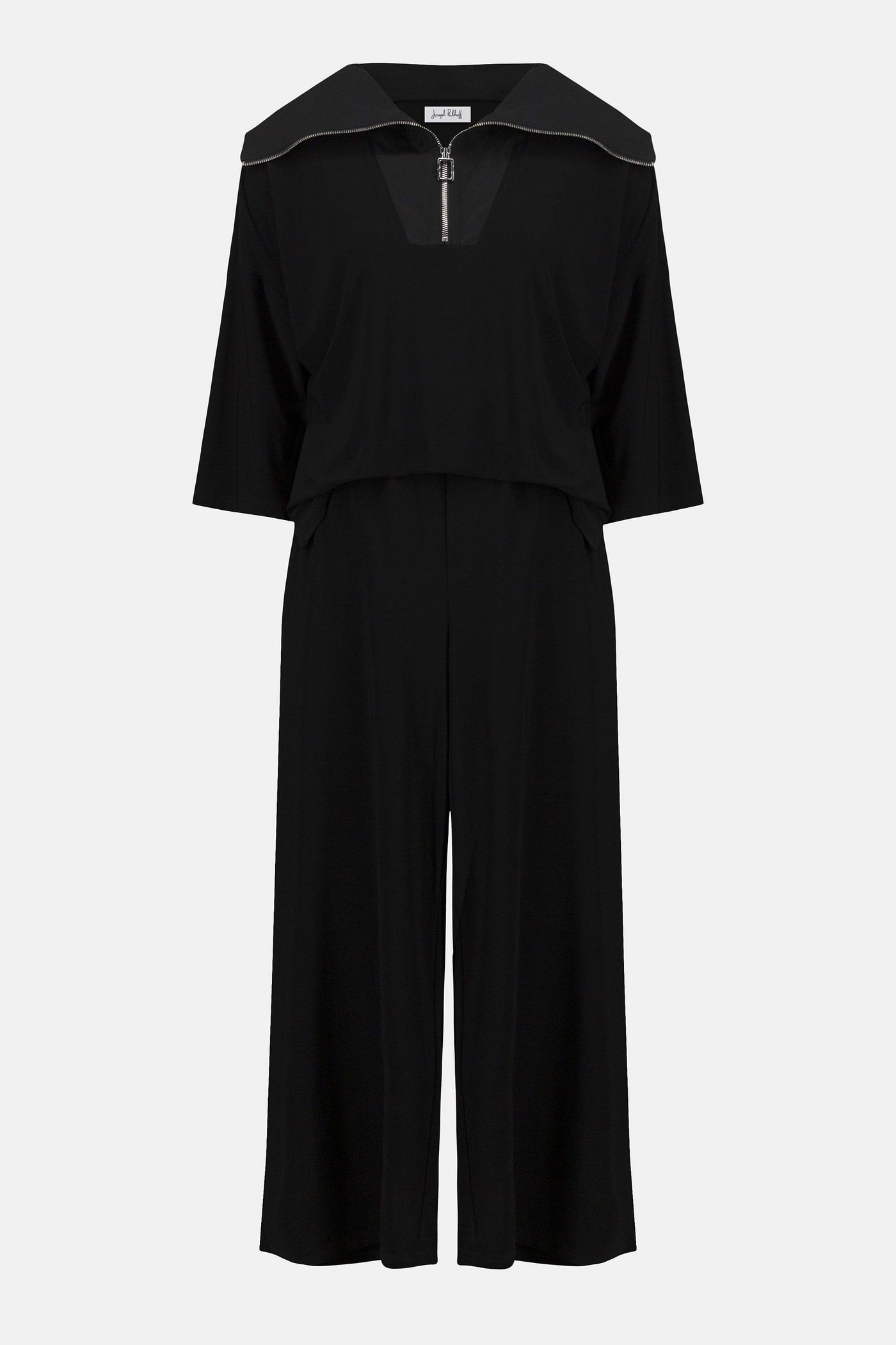 Silky knit & memory culotte jumpsuit