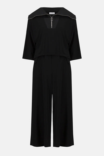 Silky knit & memory culotte jumpsuit