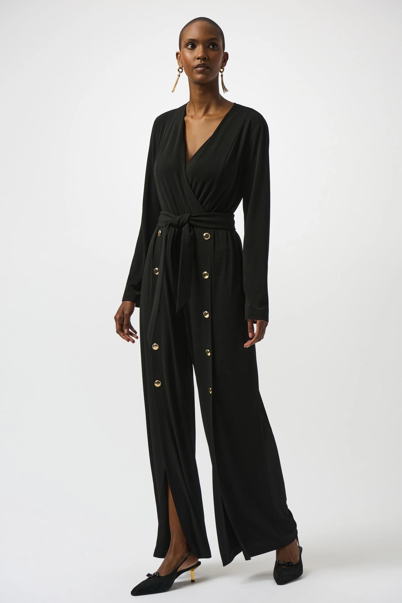 Moss crepe wide leg jumpsuit