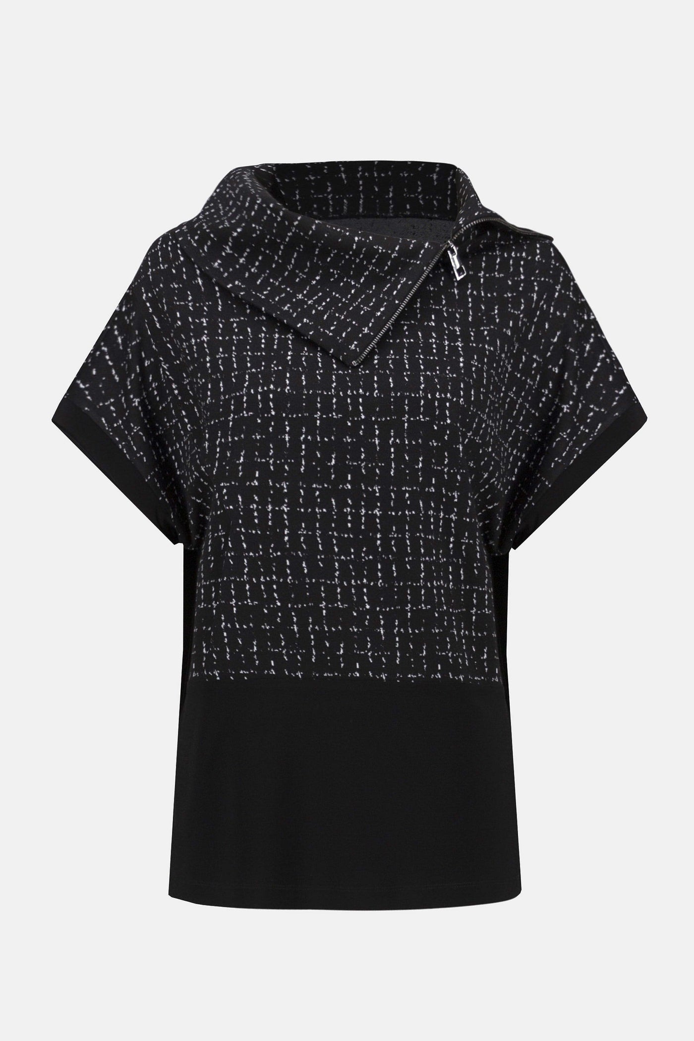Jacquard checkered boxy print tunic