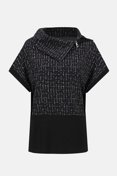 Jacquard checkered boxy print tunic