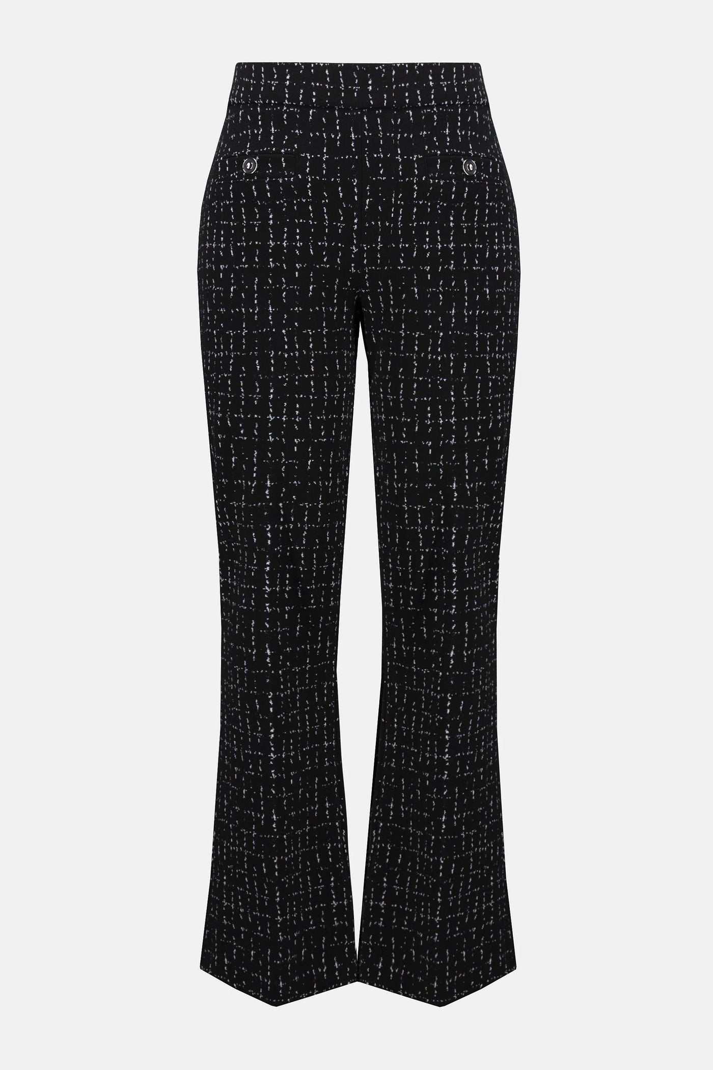 Jacquard checkered print flared pants