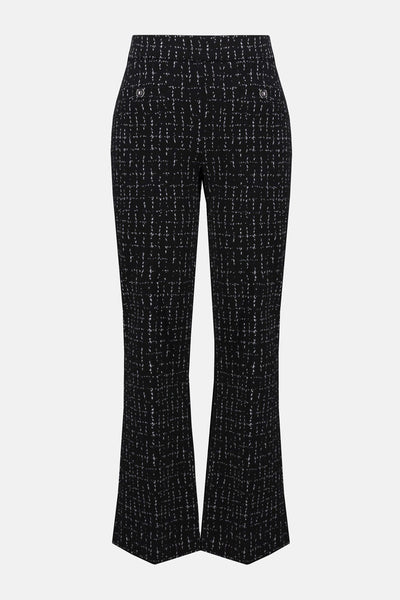Jacquard checkered print flared pants