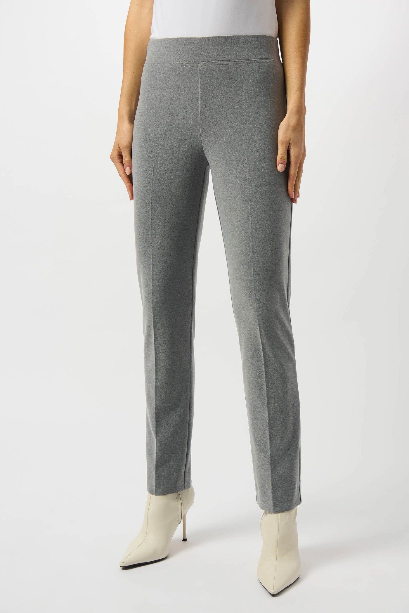 Melange silky knit straight leg pull on pants