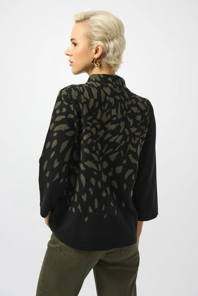 Jacquard animal print sweater