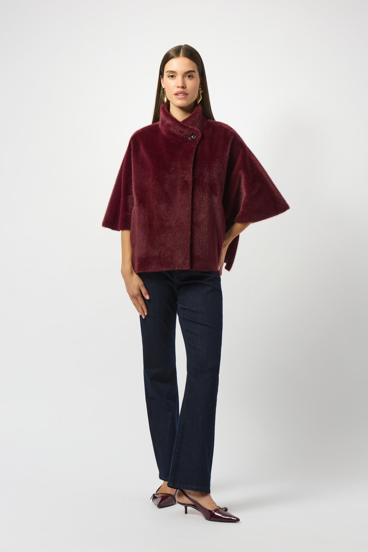 Bonded faux fur suede jacket