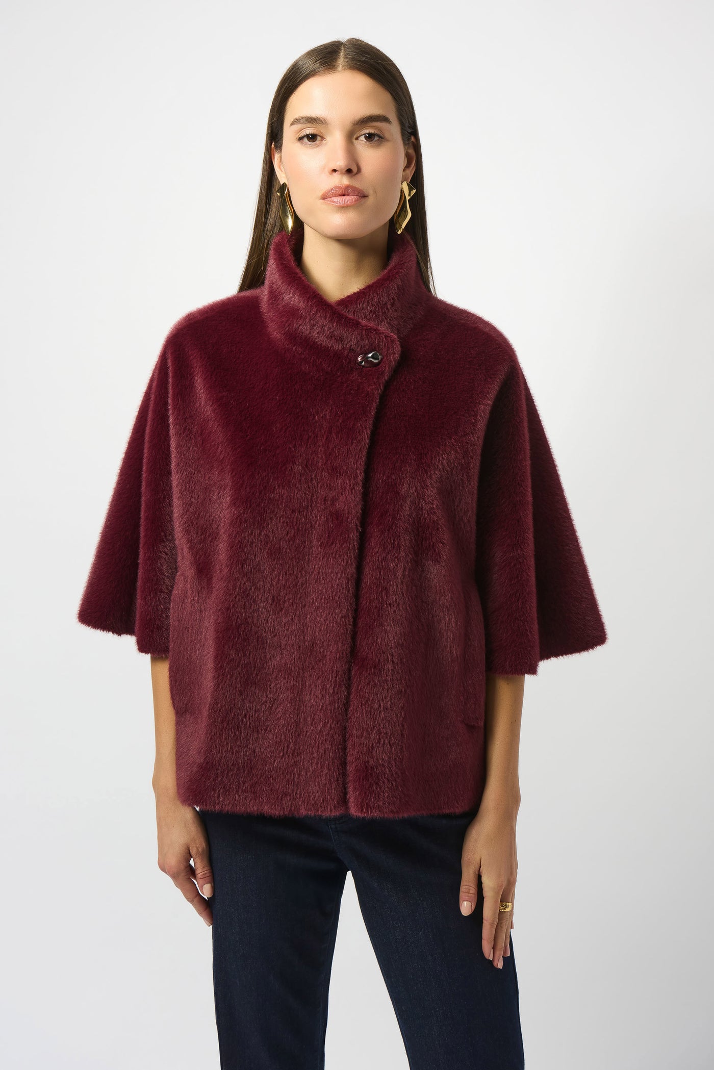 Bonded faux fur suede jacket