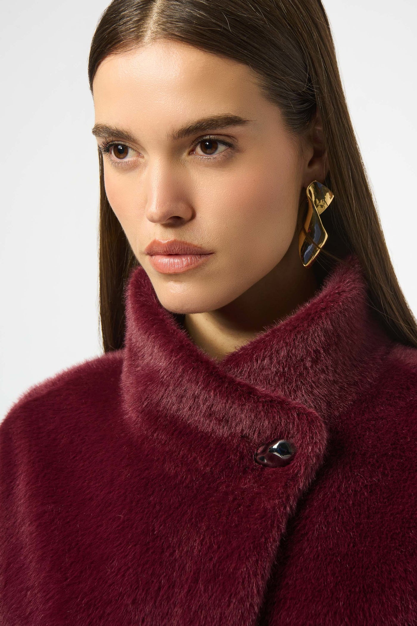 Bonded faux fur suede jacket