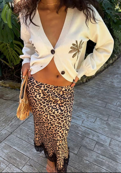 Leopard lace Maeva skirt
