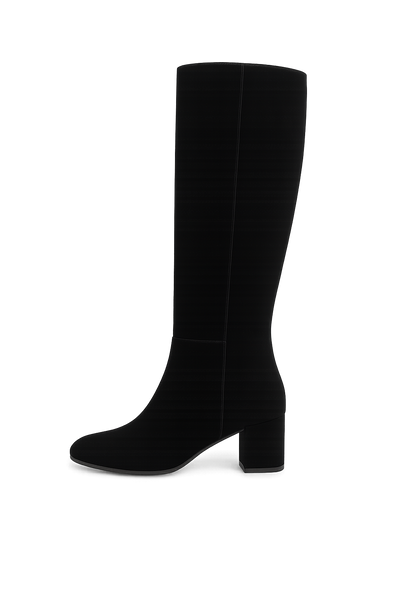 Black Suede Knee High Boots
